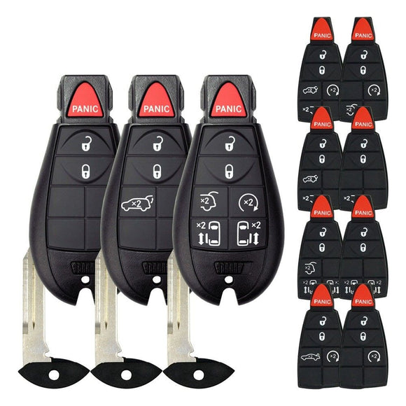 Chrysler - Build-A-Fobik (FCC: IYZ-C01C) Kit - 3 Fobiks & 8 Button Pads V2 - KEYS